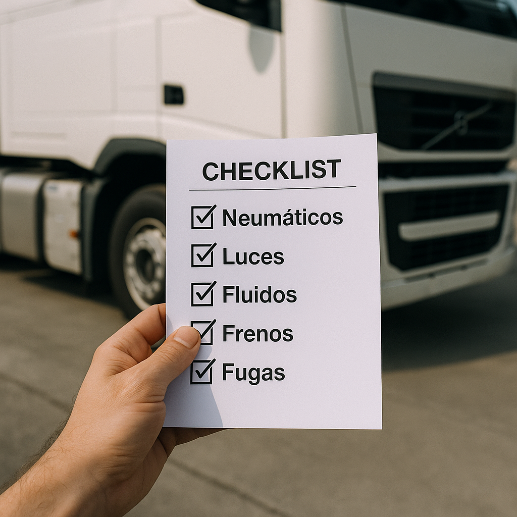 Checklist de inspección antes de ruta para camiones
